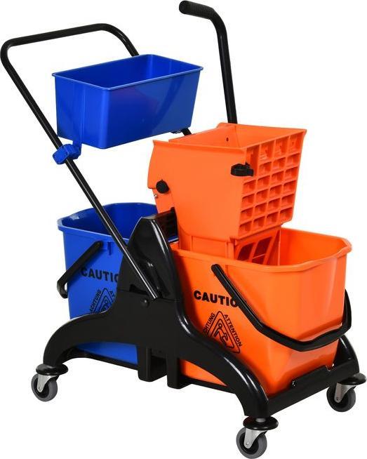 Swisshandel24 Putzwagen Reinigungswagen 26 Liter Wischwagen mit Wringer, Wischmopp-Presse (1 Stk.)