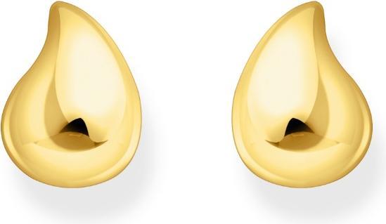 Actual product image Thomas Sabo Drop ear studs with organic shape (750 yellow gold gilding, 925 silver)