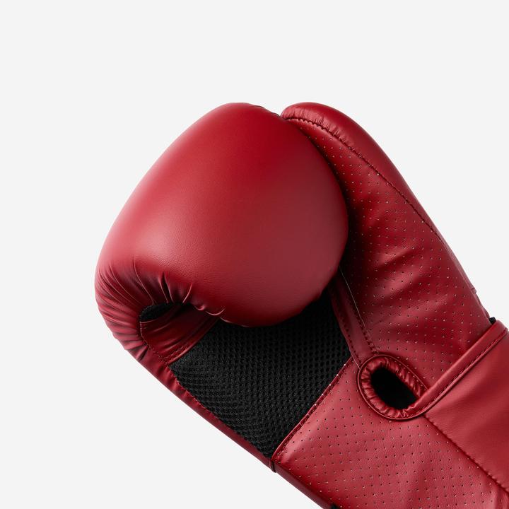 Actual product image Domyos Boxhandschuhe ergonomischer Schutz - bordeauxrot (12 OZ, 12)