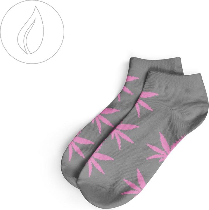 R420 Short Socks-Size 36-42 Grey/Pink (36 - 42)