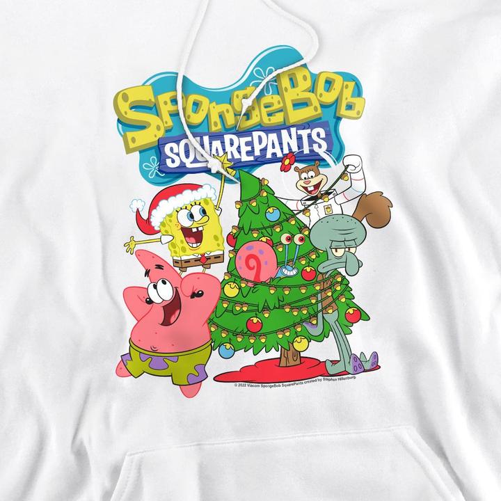 Immagine prodotto Spongebob Squarepants Felpa con Cappuccio Albero di Natale Uomo (L)