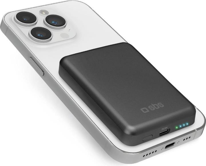 Produktbild SBS Magnetische Powerbank 5000 mAh kabellos mit Graphen (5000 mAh, 20 W)
