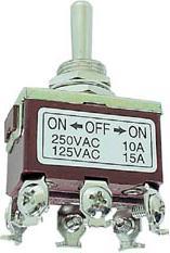 Actual product image Velleman Maxi Toggle Switch Dpdt (On)-Off-(On) 10A/250V