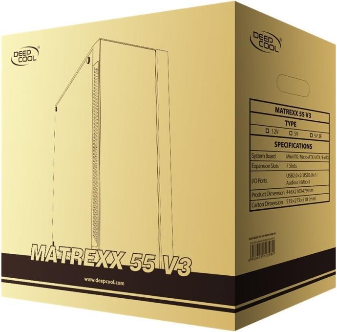 Produktbild Deepcool Matrexx 55 V3 ADD-RGB 3F (mATX, ATX, E-ATX, Mini-ATX)