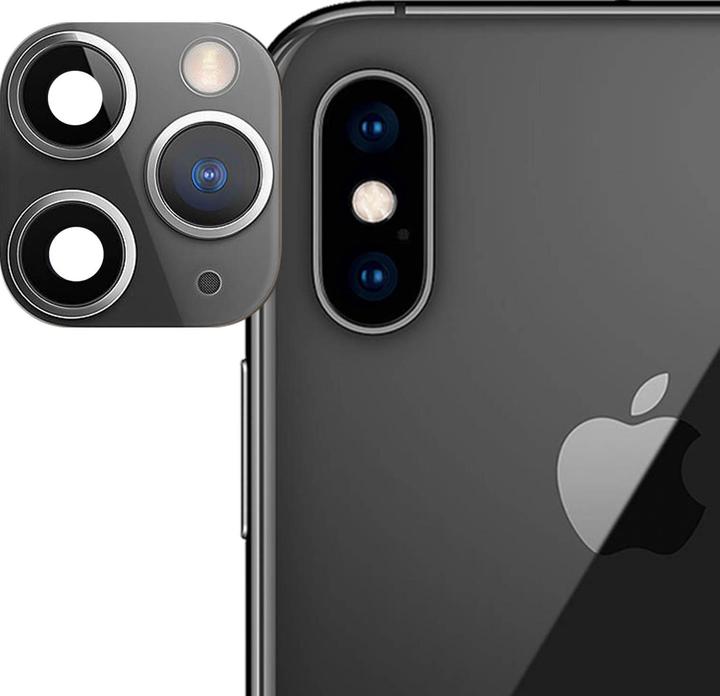 Actual product image Avizar Apple iPhone 11 Pro black fake camera sticker for the glass rear camera (1 Piece, Apple iPhone XS Max)