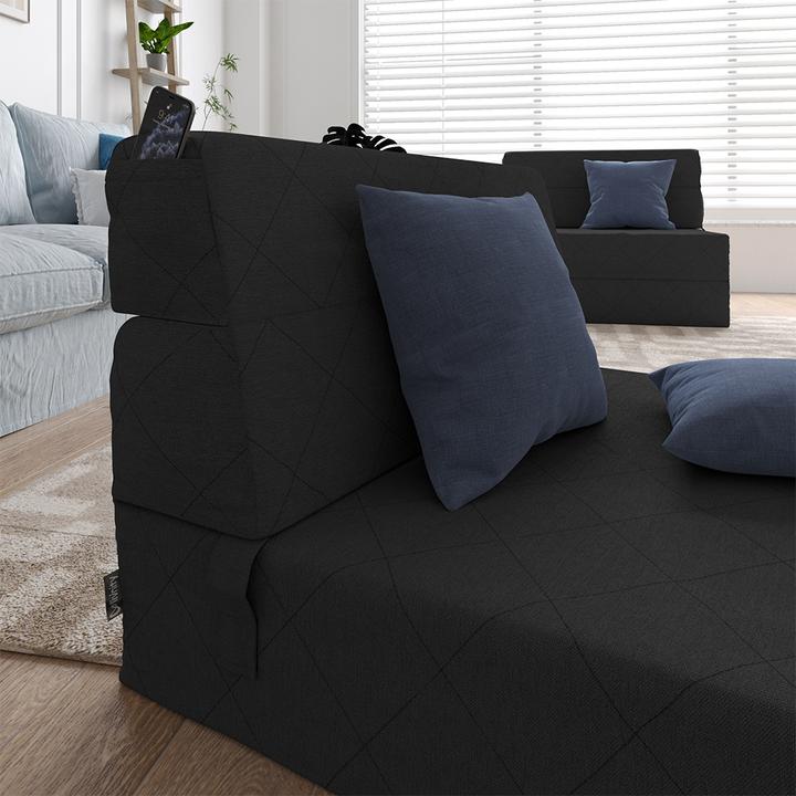 Produktbild VitaliSpa Sofa Lima, Schwarz, 100 cm mit Schlaffunktion