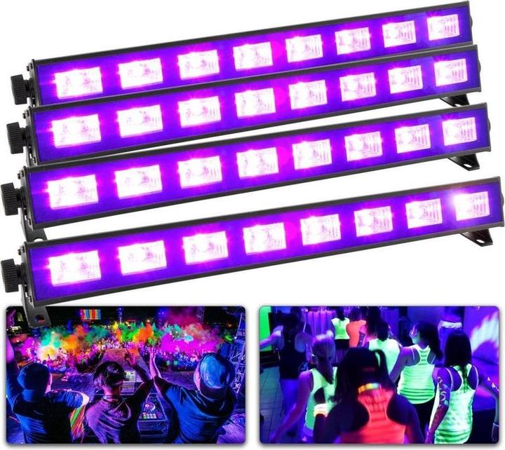 Actual product image BeamZ Blacklight - complete blacklight set met 4x BUV93 blacklight lamp LED bar (LED)