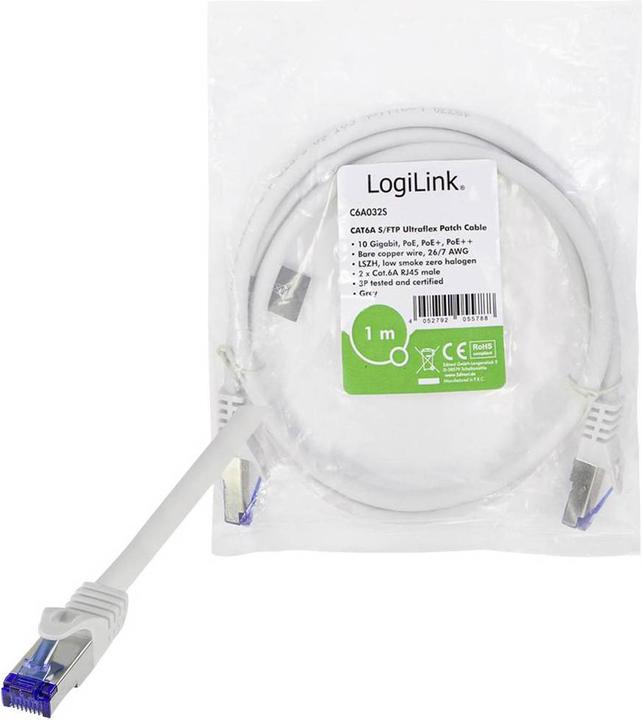 Image du produit LogiLink C6A142S RJ45 CAT 6a (S/FTP, CAT6a, 50 m)
