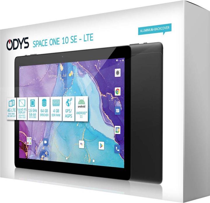 Actual product image Odys Space One 10 (4G, 10.10", 64 GB, Black)