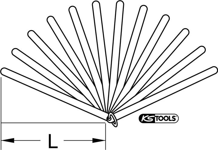 Produktbild KS Tools Kolbenspiellehre, 8 Blatt, 0,05-0,5mm, 150mm lang (15 cm)