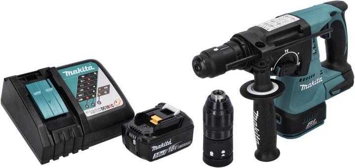 Productafbeelding Makita DHR 243 RF1 Accuboormachine 18 V SDS plus Brushless + 1x oplaadbare accu 3.0 Ah + lader (Oplaadbare batterij)