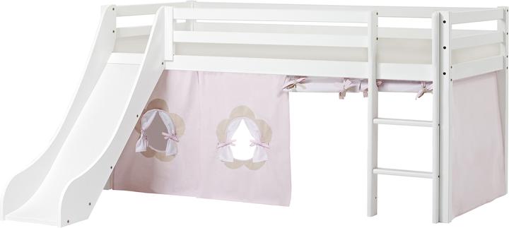 Produktbild Hoppekids BUNDLE BASIC Halbhochbett 90x200 cm (nicht teilbar) mit Rutsche, mit FAIRYTALE FLOWER Vorhang und Sc (90 x 200 cm)