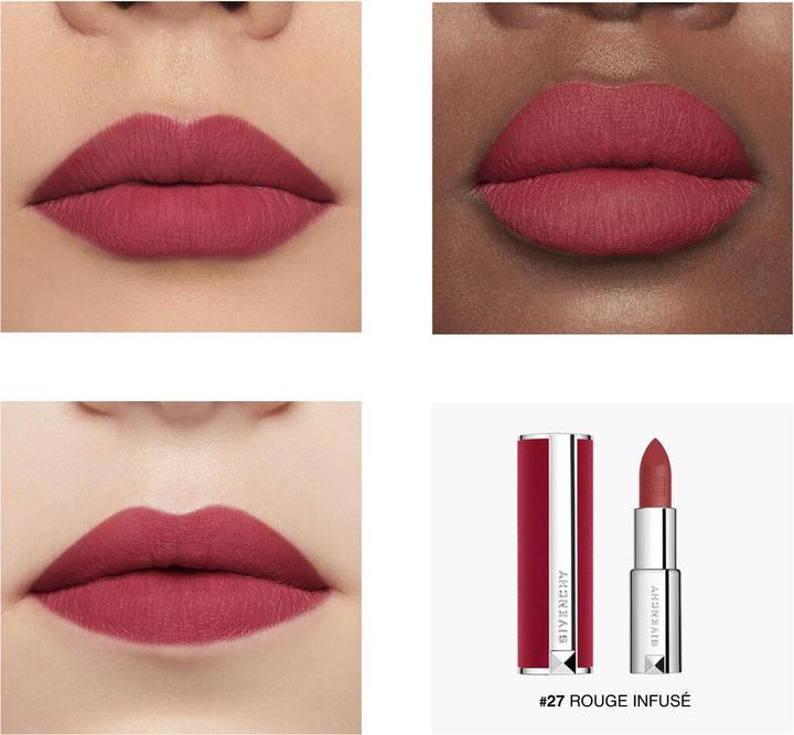 Actual product image Givenchy Le Rouge Deep Velvet Lipstick Beauty No. 27 - Rouge Infuse (27)