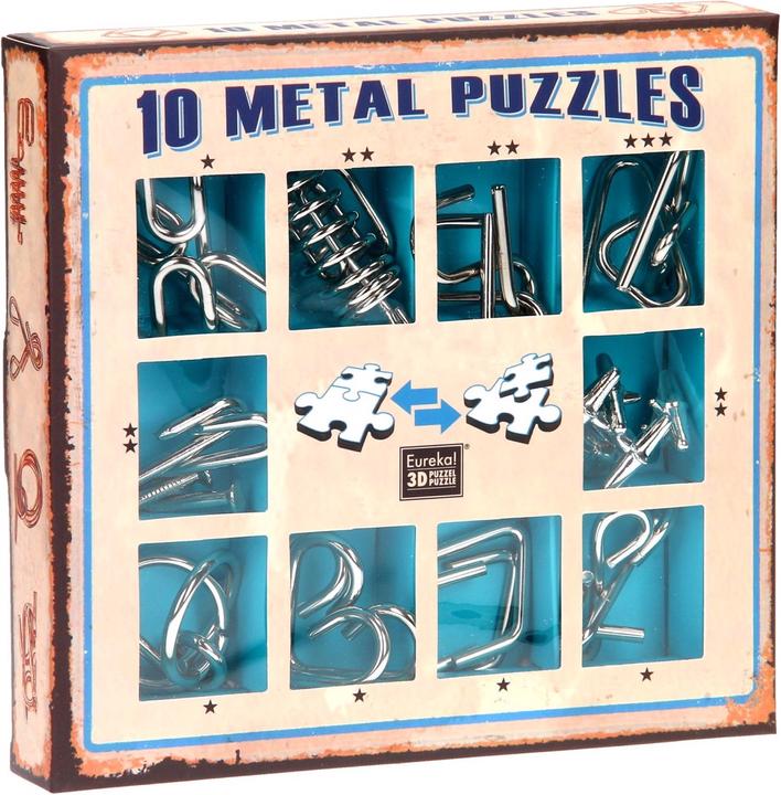 Productafbeelding Eureka! Set 10 metalen puzzels Blauw (alleen verkrijgbaar in display 52473355) (10 onderdelen)