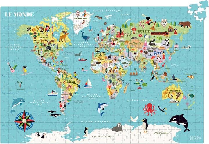 Image du produit Vilac Puzzle Carte du monde français (500 pièces)