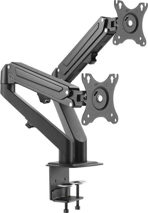 Produktbild Wiltec Doppel Monitorhalterung Gasdruckfeder 2 Monitore 17-27" Tischhalter VESA (Tisch, 27")