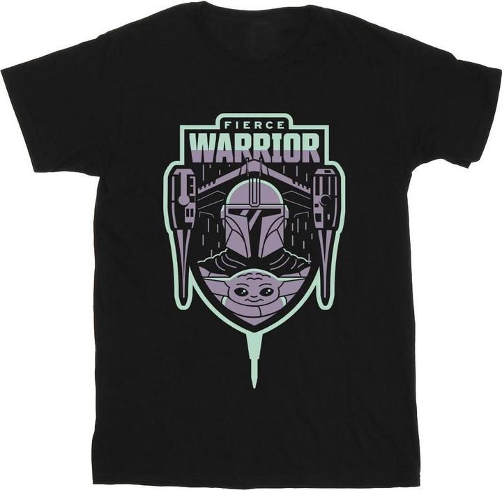 Star Wars The Mandalorian Fierce Warrior Patch TShirt (L)