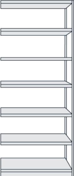 Actual product image Kerkmann Progress heavy-duty shelving 50956011 light grey 75.0 x 60.0 x 225.0 cm