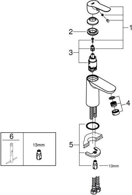 Produktbild Grohe Einhand-Waschtischbatterie BAUEDGE