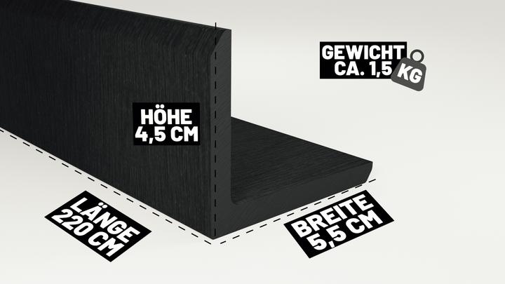 Produktbild ® WPC Abschlussleisten 5er Set Anthrazit 220cm Winkelprofil 5,5 x 4,5cm (5 x)