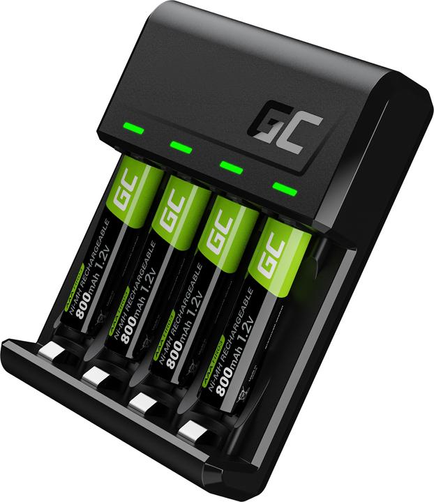 GreenCell VitalCharger Set with 4x AAA HR03 - 800mAh Batteries (4 pcs., AAA, 800 mAh, Battery + charger)