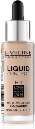 Actual product image Eveline EVELINE Liquid Control HD Mattifying Drops Foundation matujący podkład do twarzy 030 Sand Beige 32ml (Sand Beige)