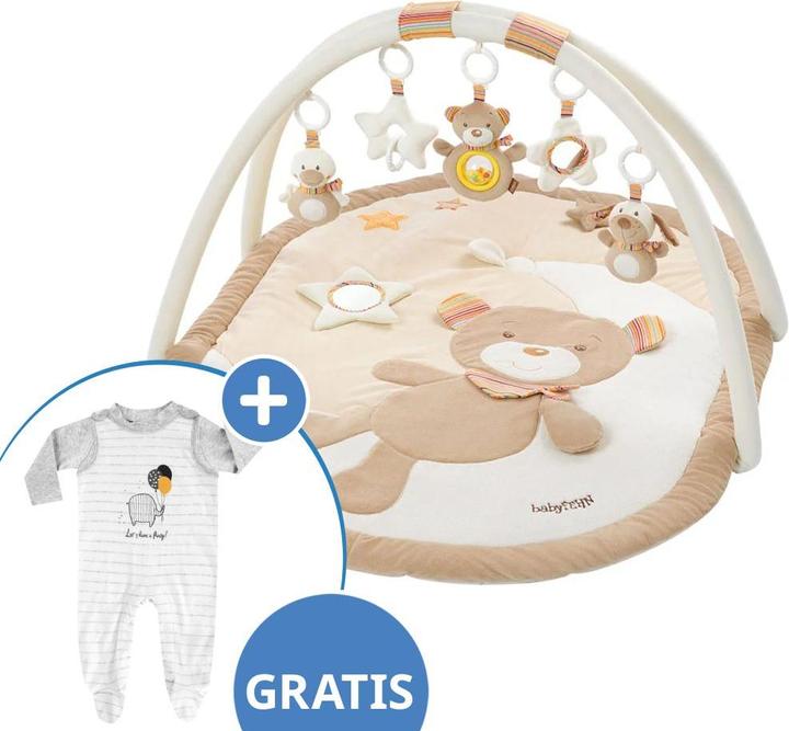 Fehn Arches et tapis de jeu Couverture d'activités 3D Teddy - Rainbow + grenouillère GRATUITE