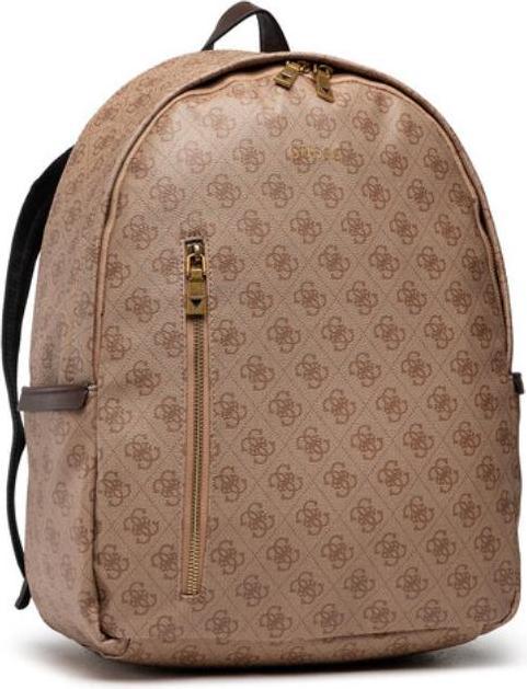 Actual product image Guess Vezzola, Synthetic Leather, Textile Backpack, Brown, 4G Logo, For Me