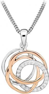 Silver Cat Stylish bicolor necklace with zircons SC406