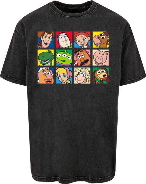Actual product image Absolute Cult Toy Story - Character Squares Acid Washed Oversize Tee - 115009 (XL)