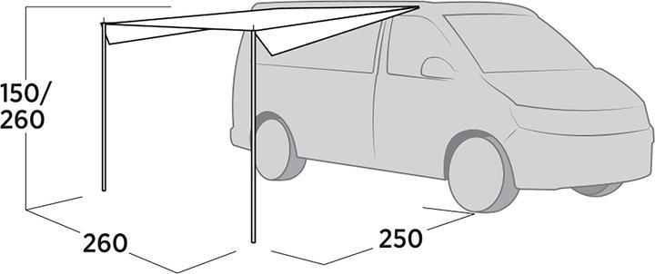 Immagine prodotto Easy Camp Busvordach Voss Canopy (grau, Modell 2025) (Tenda, 2.30 kg)