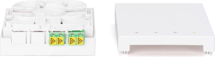Actual product image Digitus FTTH housing with 2x LC (APC) DX adapter wall and DIN rail mounting
