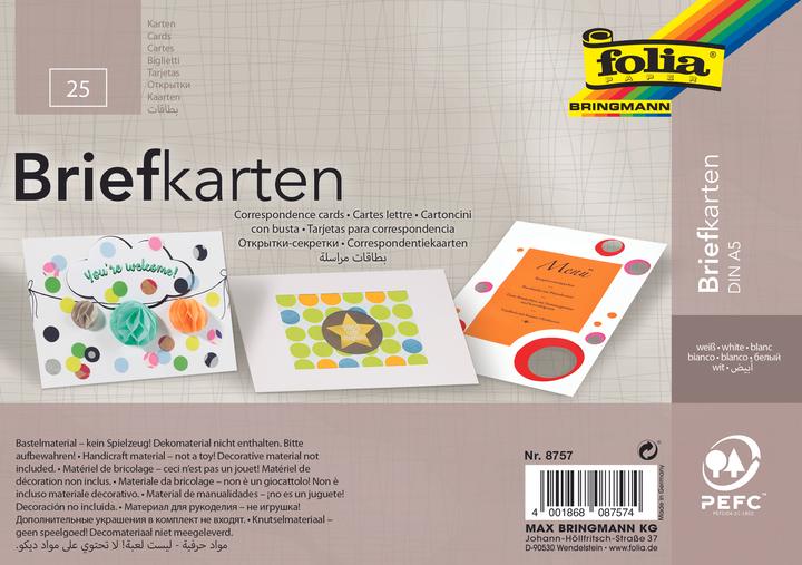 Folia Letter cards, DIN A5, single (25 pcs.)