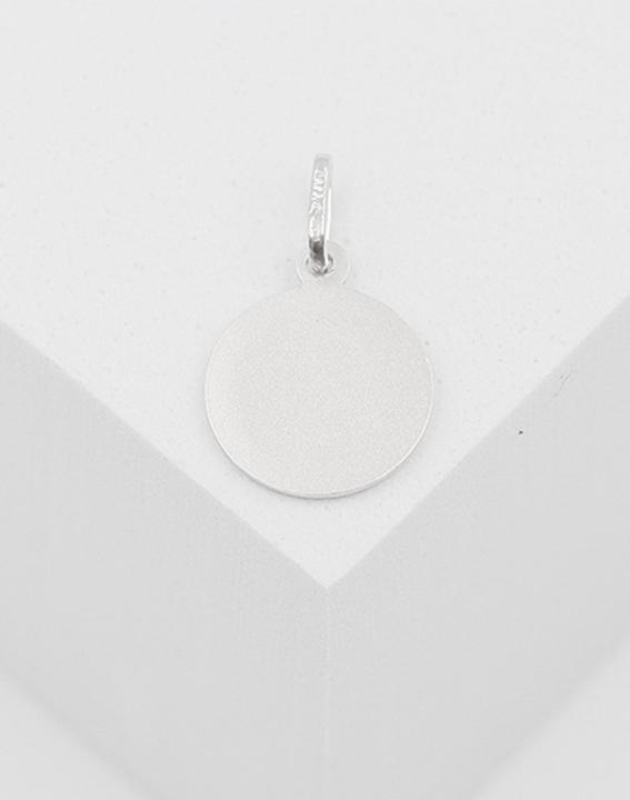 Immagine prodotto Muau Ciondolo medaglia angelo oro bianco 750, 10mm (Oro bianco 750/18 carati)