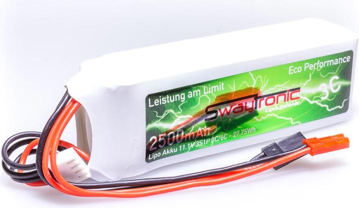 Actual product image Swaytronic 3S 11.1V 2500mAh 3C/6C JST+JR (11.10 V, 2500 mAh)