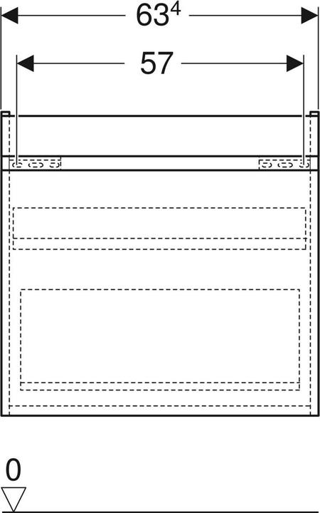 Produktbild Geberit Renova Plan Unterschrank für Waschtisch, mit 1 Schublade, 63,4x60,6x44,6cm, 501907 (63.5 x 44.5 x 60.5 cm)