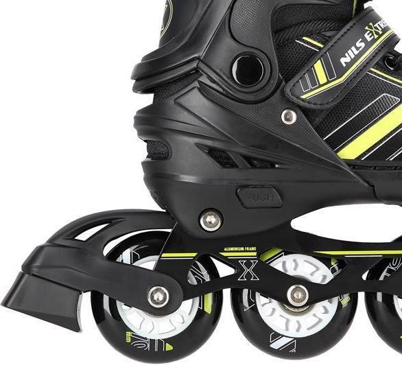 Produktbild Nils EXTREME NH18191 2IN1 INLINE SKATES BLACK/LIME SIZE. M (34-38) WITH INTERCHANGEABLE HOCKEY SKATE (34, 35, 36, 37, 38)