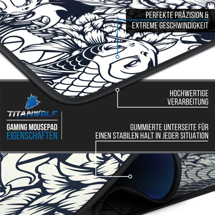 Actual product image Titanwolf Gaming mouse pad, XXXL speed gaming mouse mat, mouse pad extra large surface of 1500 x 800mm, Kois (XXL)