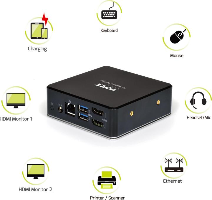 Produktbild Port Designs DOCKING UNIVERSAL OFFICE 901908 2 X 2K-EU, USB-A/USB-C (USB-A, USB-C, 8 Ports)