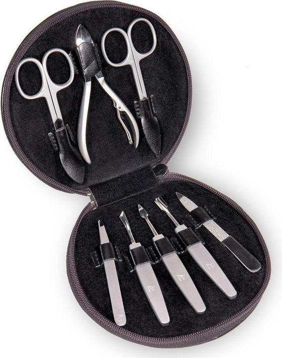 Sacher TR500R.0104 - 8-teilig Maniküretui Manikürenset schwarz Leder