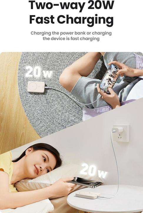 Actual product image Ugreen Mini Powerbank Wireless with MagSafe (10000 mAh, 20 W, 37 Wh)
