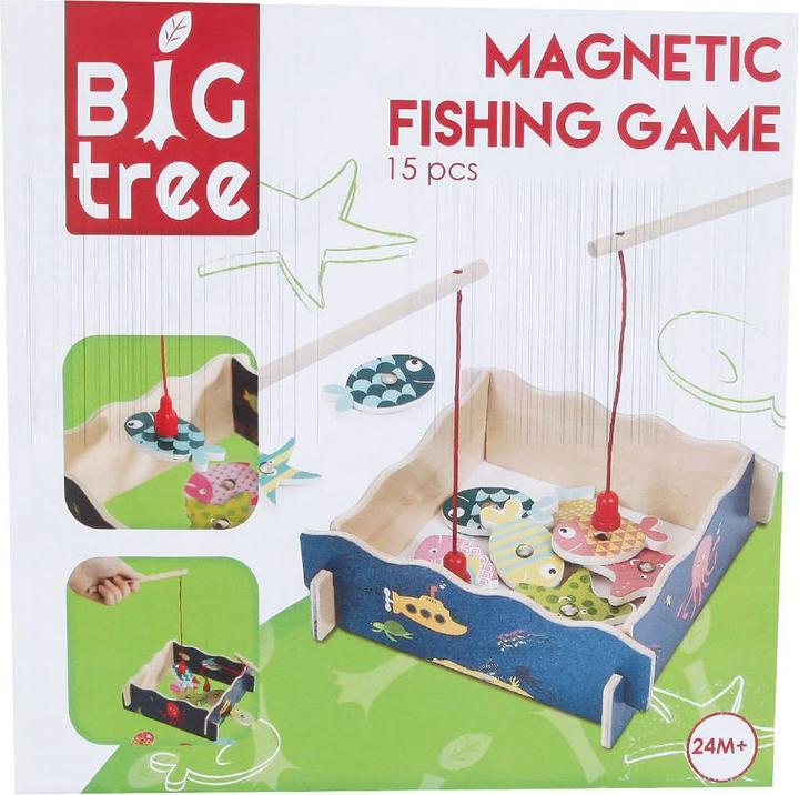 Immagine prodotto Gioco di pesca magnetico in legno, 15 pezzi.