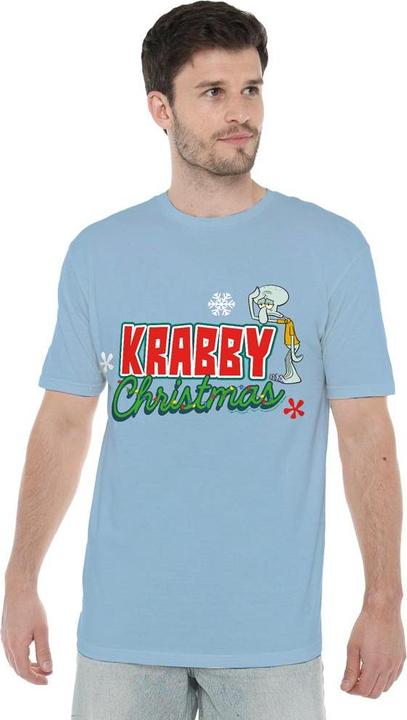 Immagine prodotto Spongebob Squarepants Krabby Christmas Maglietta Squidward Uomo (XL)