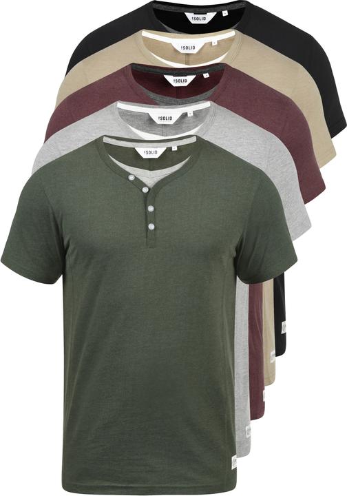 Image du produit Solid Dorian T-shirt À Manches Courtes Pour Homme Avec Col Grandad (L)