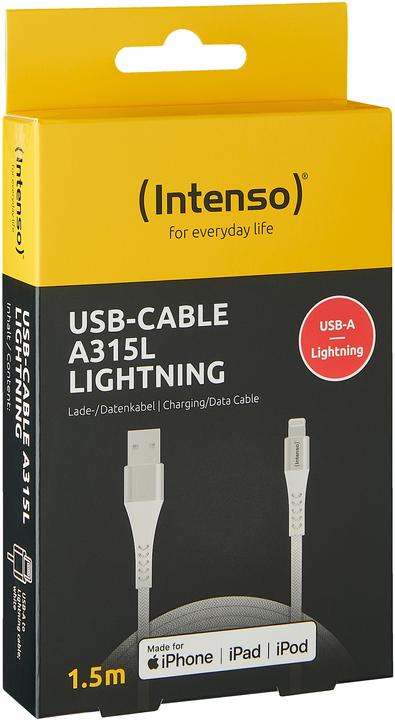 Image du produit Intenso CÂBLE USB-A VERS LIGHTNING 1.5M/7902102 (1.50 m, USB 2.0, 12 W)