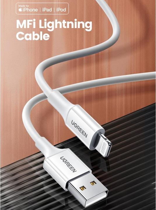 Produktbild Ugreen Lightning zu USB-A 2.0 Kabel (2 m, USB 2.0)