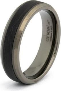 Gemini Ring - Titan - Naturstein Carbon - Gr. 68 (68)