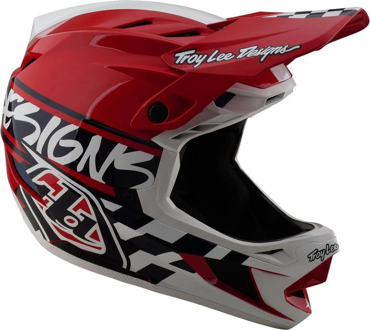 Actual product image Troy Lee Designs D4 Polyacrylite MIPS Helmet, Fifty-50, white/ red, S | 55-56cm (55 - 56 cm, S)