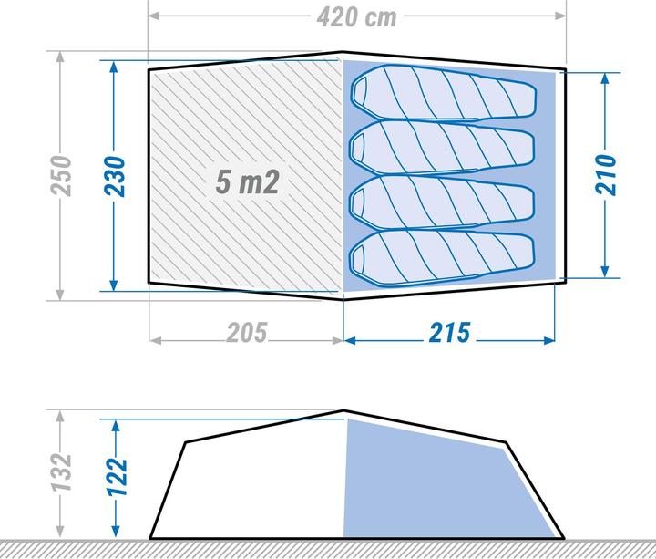 Immagine prodotto Forclaz Trekkingzelt MT900 UL 4P (Tenda gonfiabile, 3.60 kg, 4 persone)