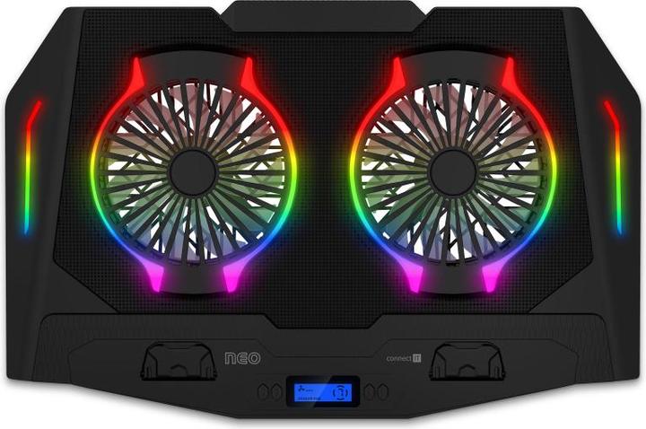 Immagine prodotto Connect IT NEO RGB podsvícení chladicí podložka pod notebook, ČERNÁ